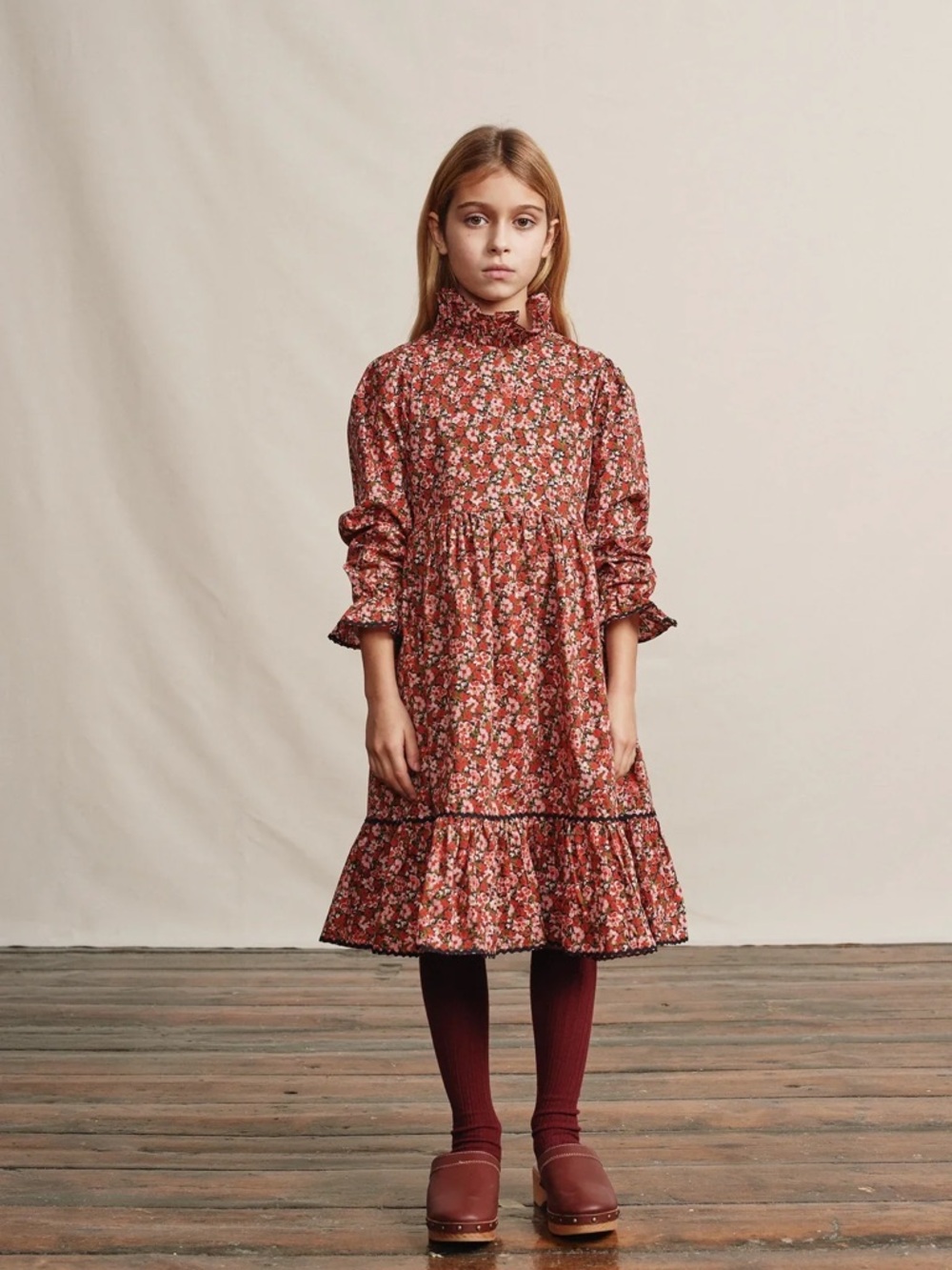 Bebe Organic Laura Dress, Crimson Floral new size 16 girls